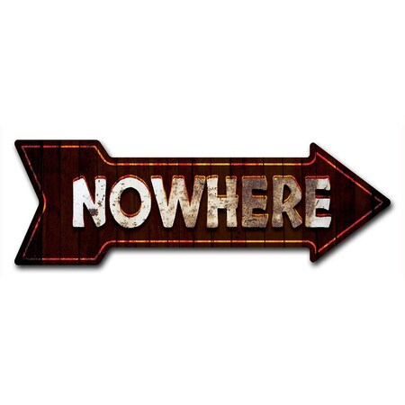 Signmission Nowhere Arrow Decal Funny Home Decor 36in Wide D-A-12-999702